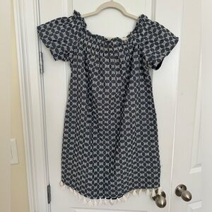 Chelsea 28 Off the Shoulder chambray embroidered Dress